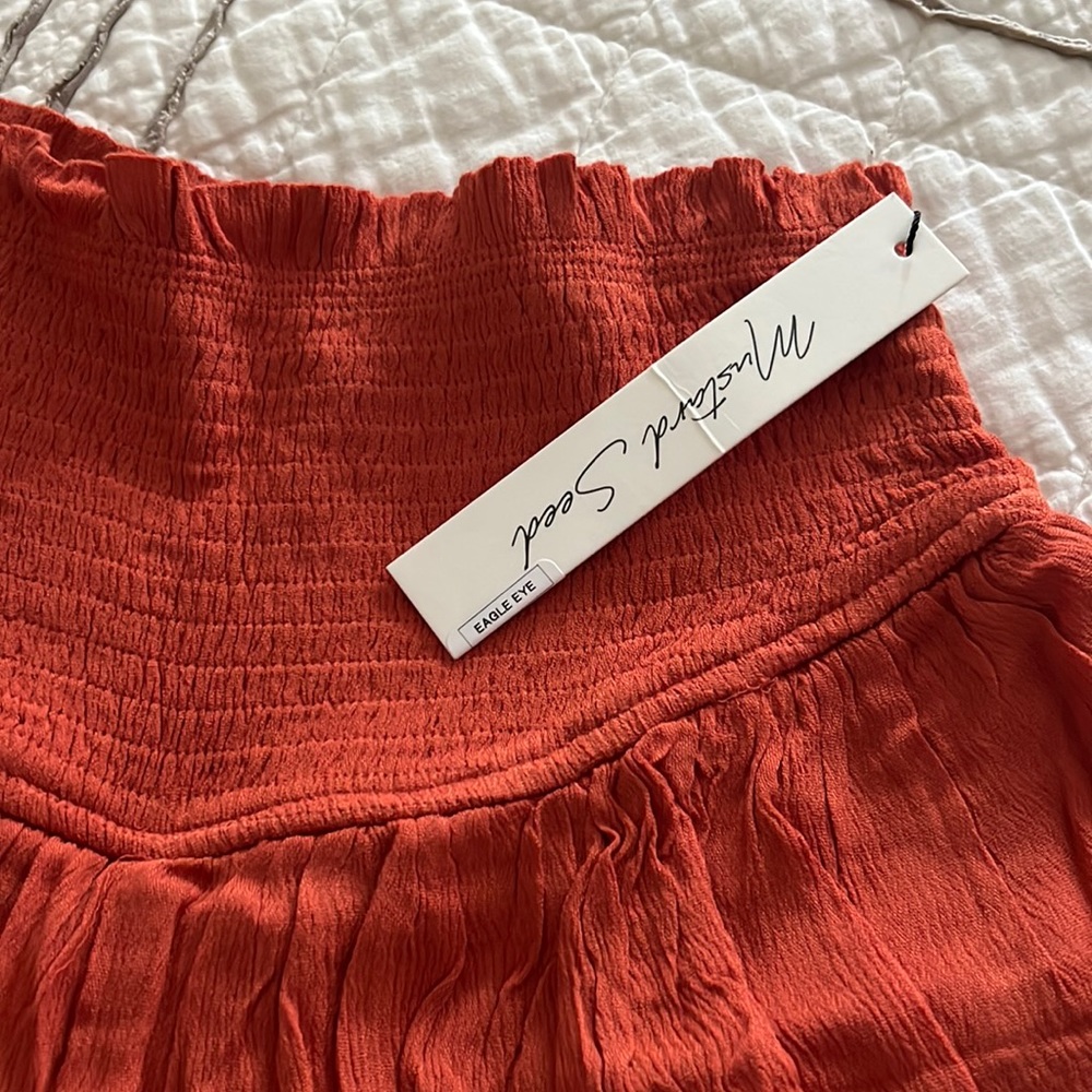 NWT Mustard Seed RUST Smocked Skirt with Ruffles